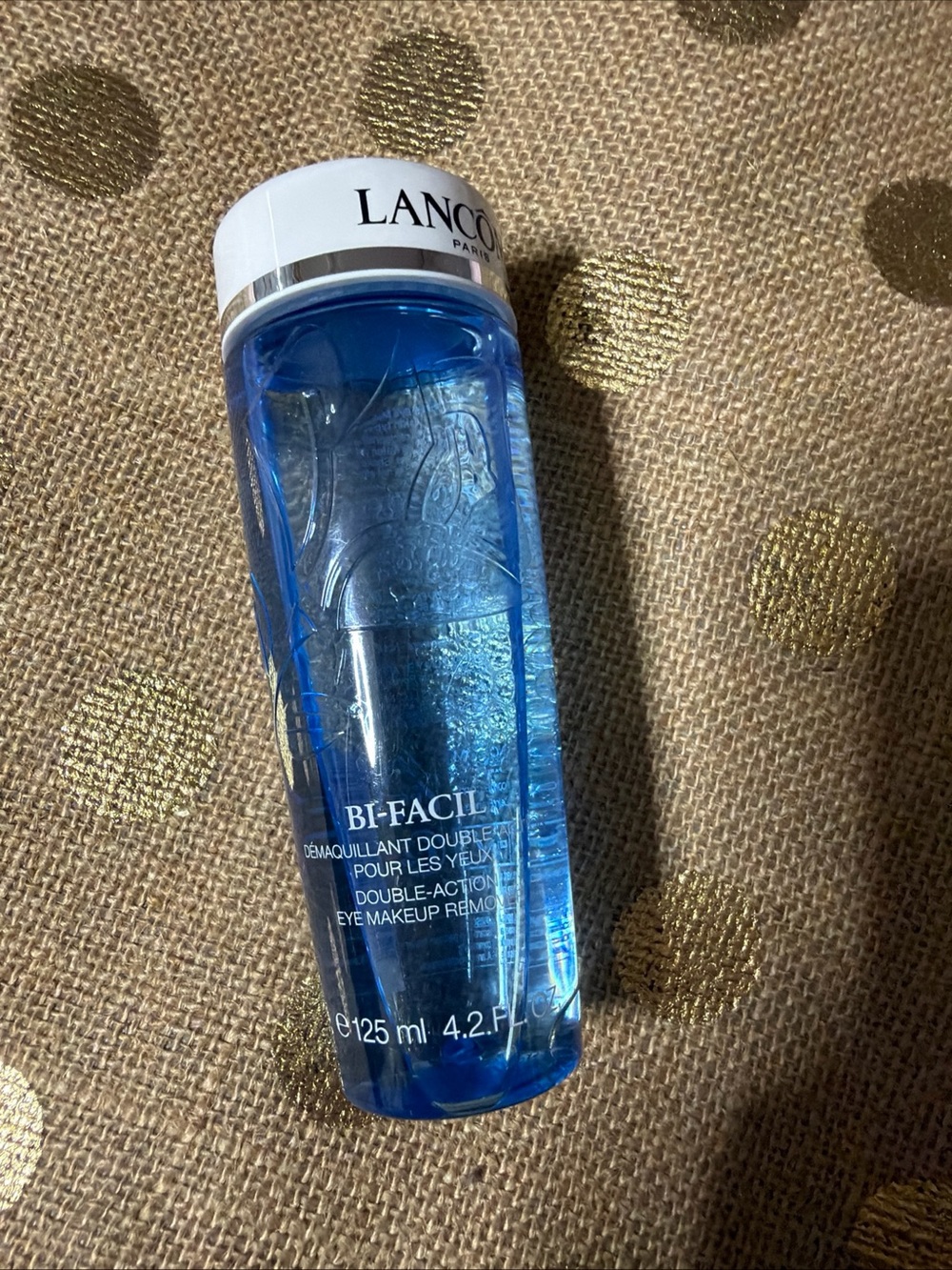 Lancome Bi-Facil Double-Action Eye Makeup Remover - Blue and White